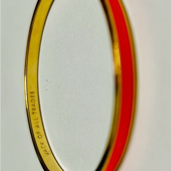 Kate Spade Orange/Coral Enamel "Jack Of All Trades" Bangle Bracelet Gold Tone - Picture 5 of 6